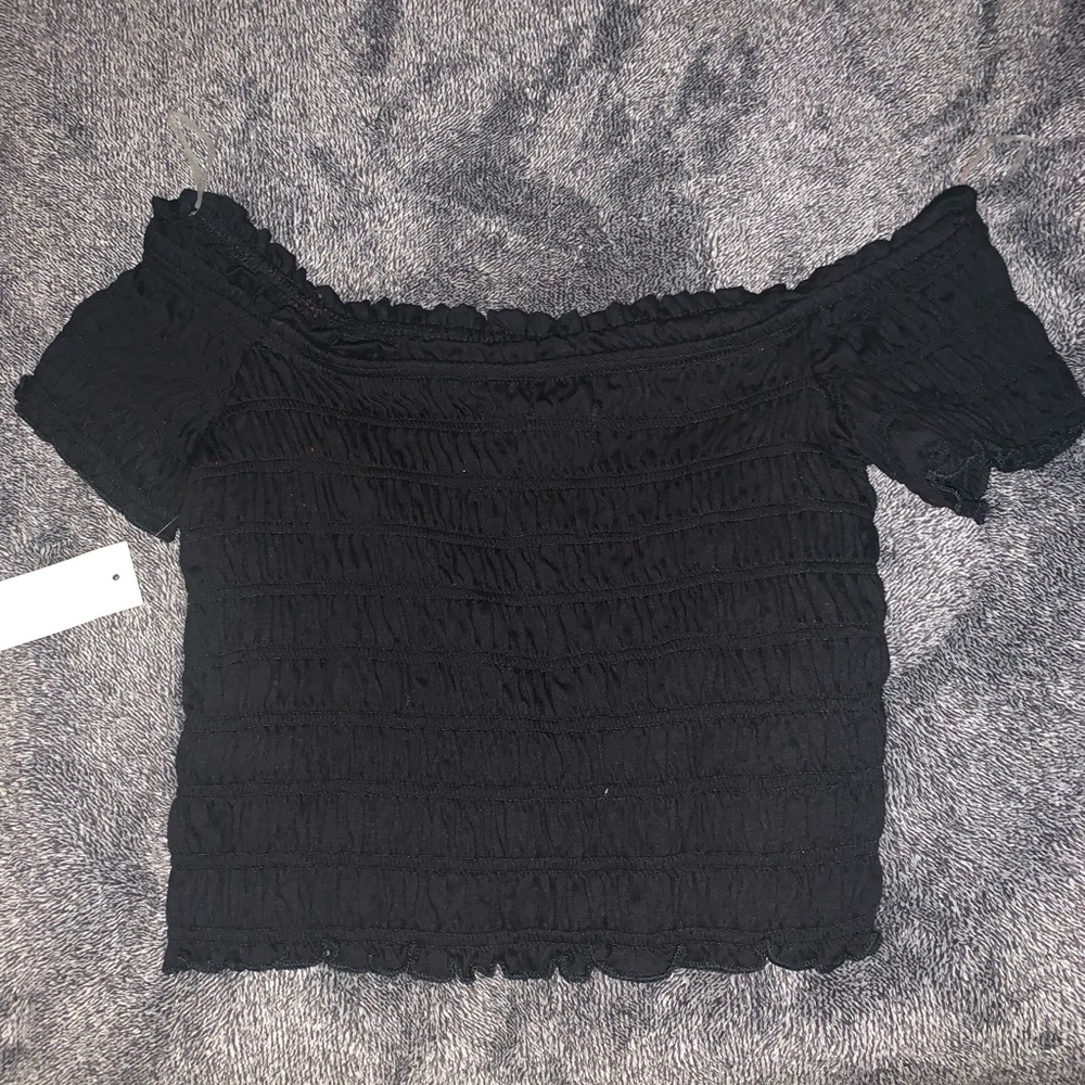 Off the shoulder black tight crop top, not worn